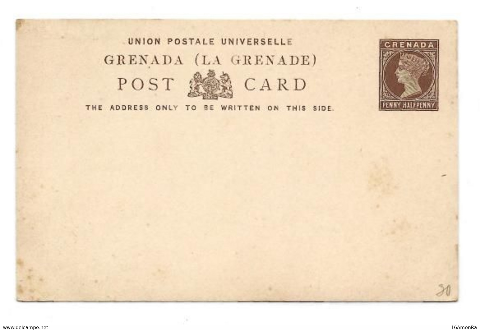 GRENADA E.P. Carte Postal Stationery Card 1½p.brown On Cream, Mint - Very Fresh.   Belle Fraîcheur.   TB - W1081 - Grenada (...-1974)