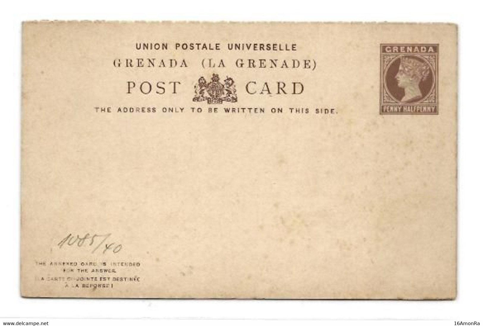 GRENADA E.P. Carte Postal Stationery Reply Card 1½p. + 1½p. Brown On Cream, Mint - Very Fresh.   Belle Fraîcheur.   TB - - Grenada (...-1974)