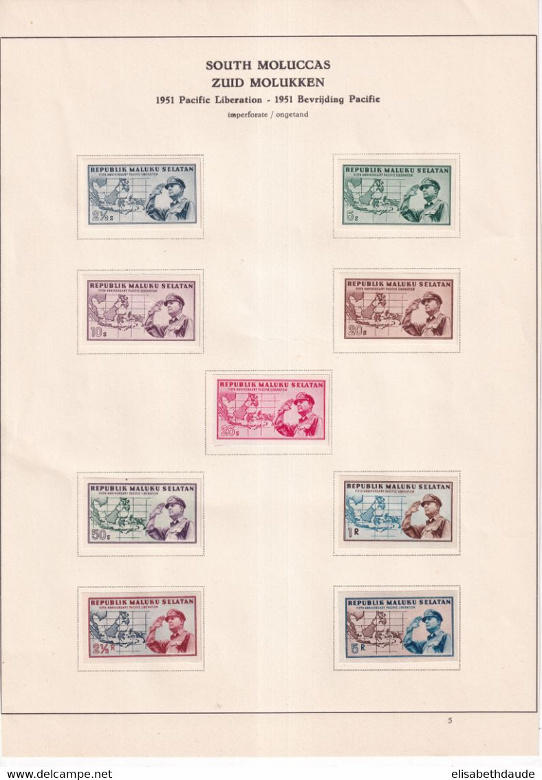 INDONESIE / SECESSION SOUTH MOLUCCAS 1950/1954 - NON EMIS - COLLECTION Sur 12 FEUILLES ALBUM * MH - - Indonesia