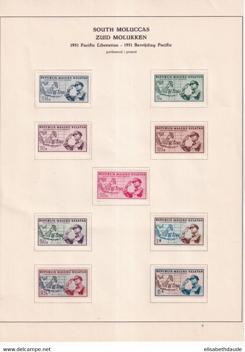 INDONESIE / SECESSION SOUTH MOLUCCAS 1950/1954 - NON EMIS - COLLECTION Sur 12 FEUILLES ALBUM * MH - - Indonesia