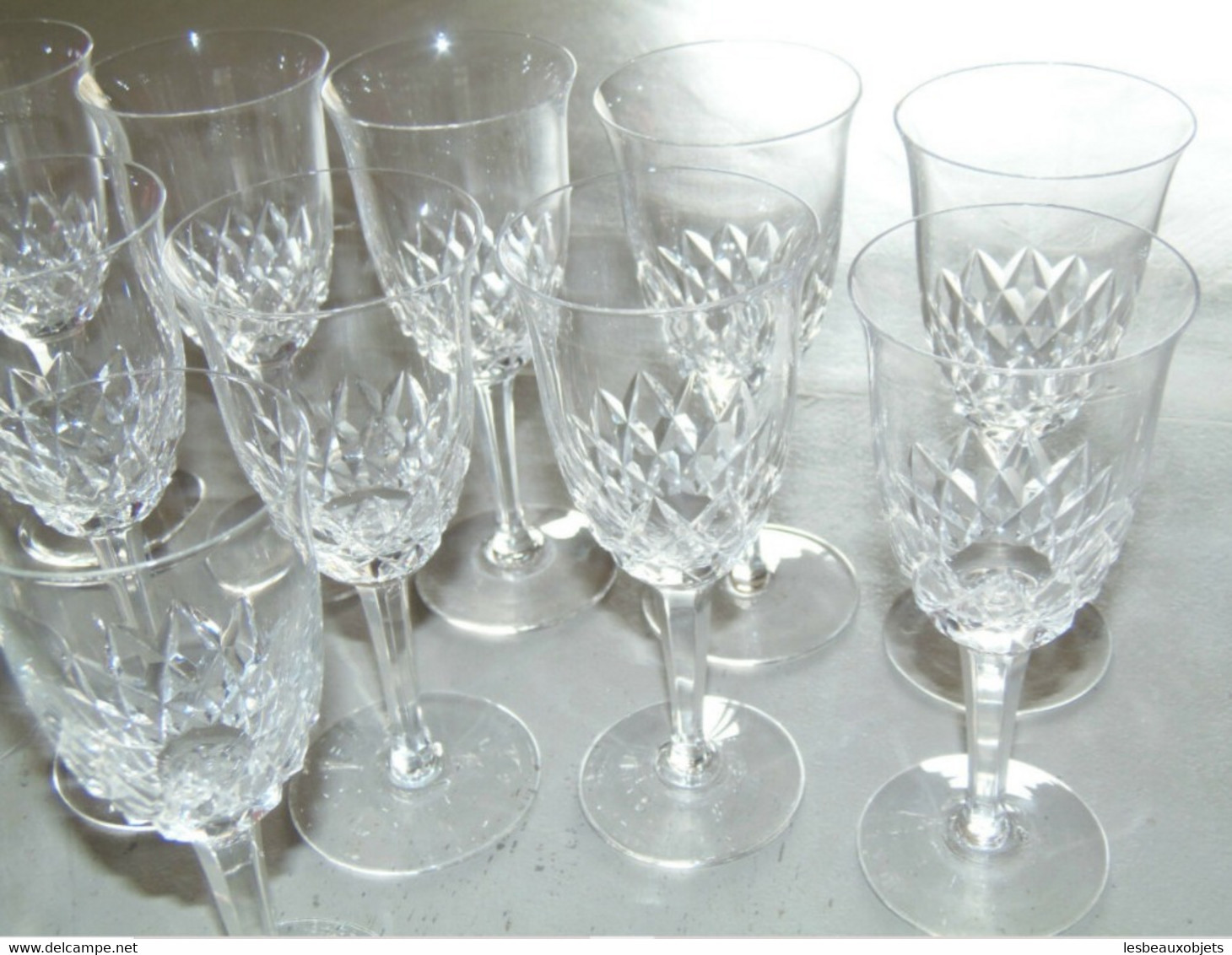 Verres à Vin en Cristal de Baccarat, 1950s, Set de 12 en vente sur