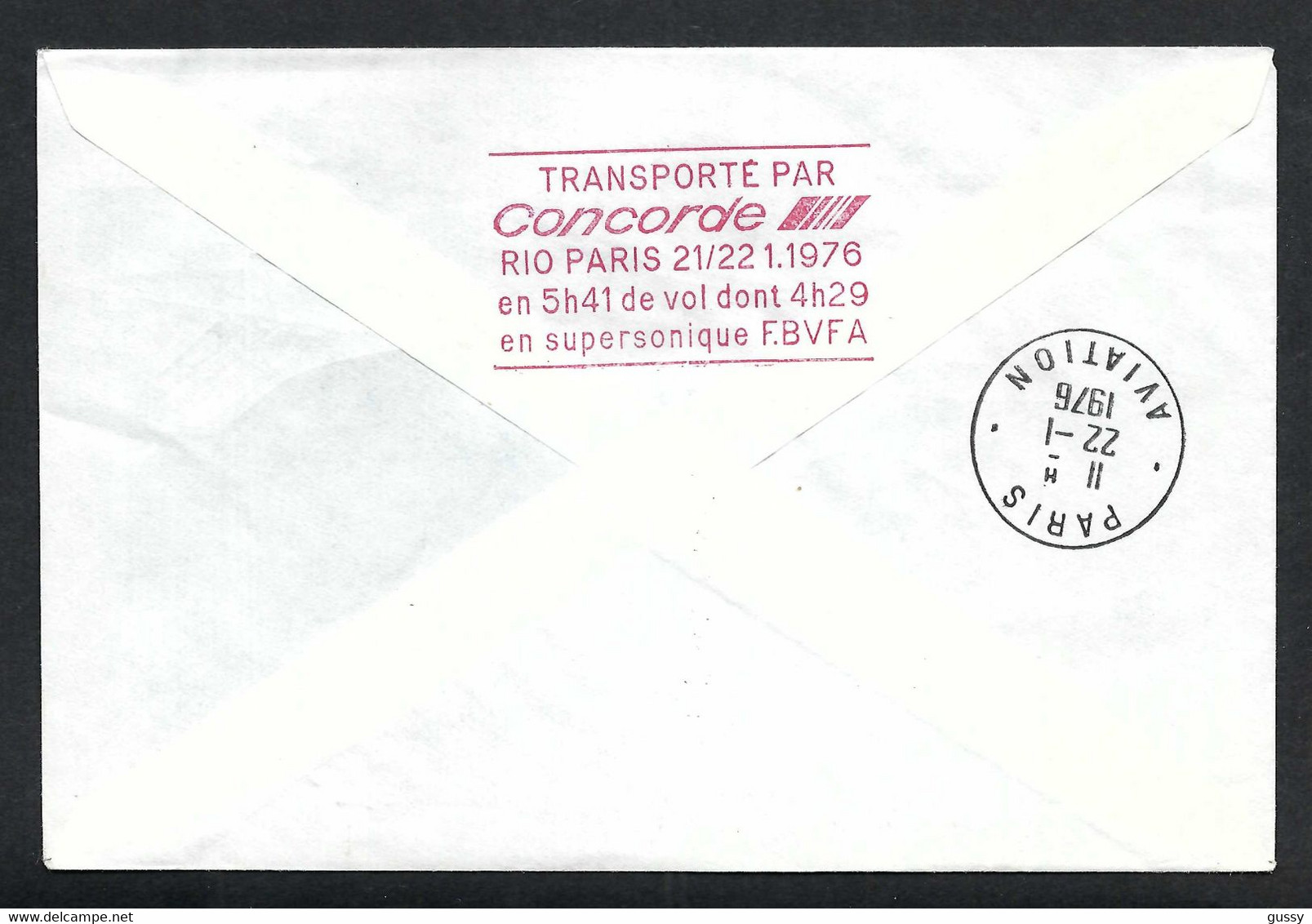 BRESIL 1976: LSC Ill. "1er Vol Concorde Rio-Paris" De Rio De Janeiro Pour Paris - Poste Aérienne (Compagnies Privées)