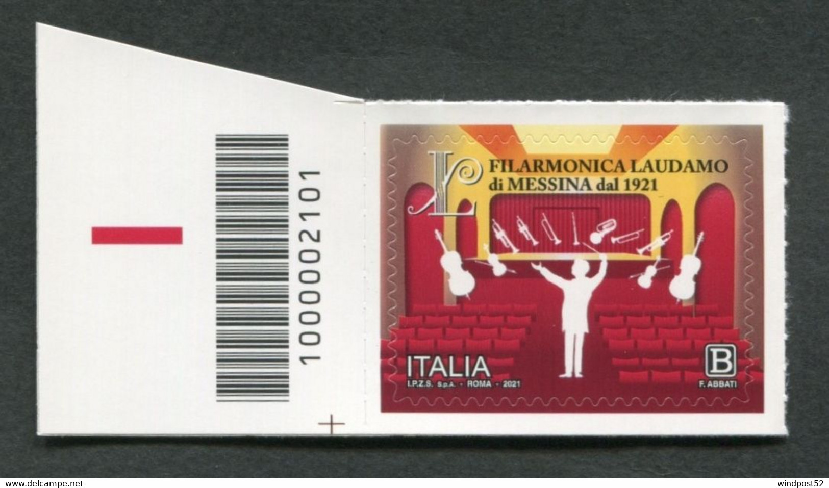 ITALIA 2021 - ANNIVERSARIO FONDAZIONE FILARMONICA LAUDAMO DI MESSINA - CODICE A BARRE -  MNH** 129 - Code-barres