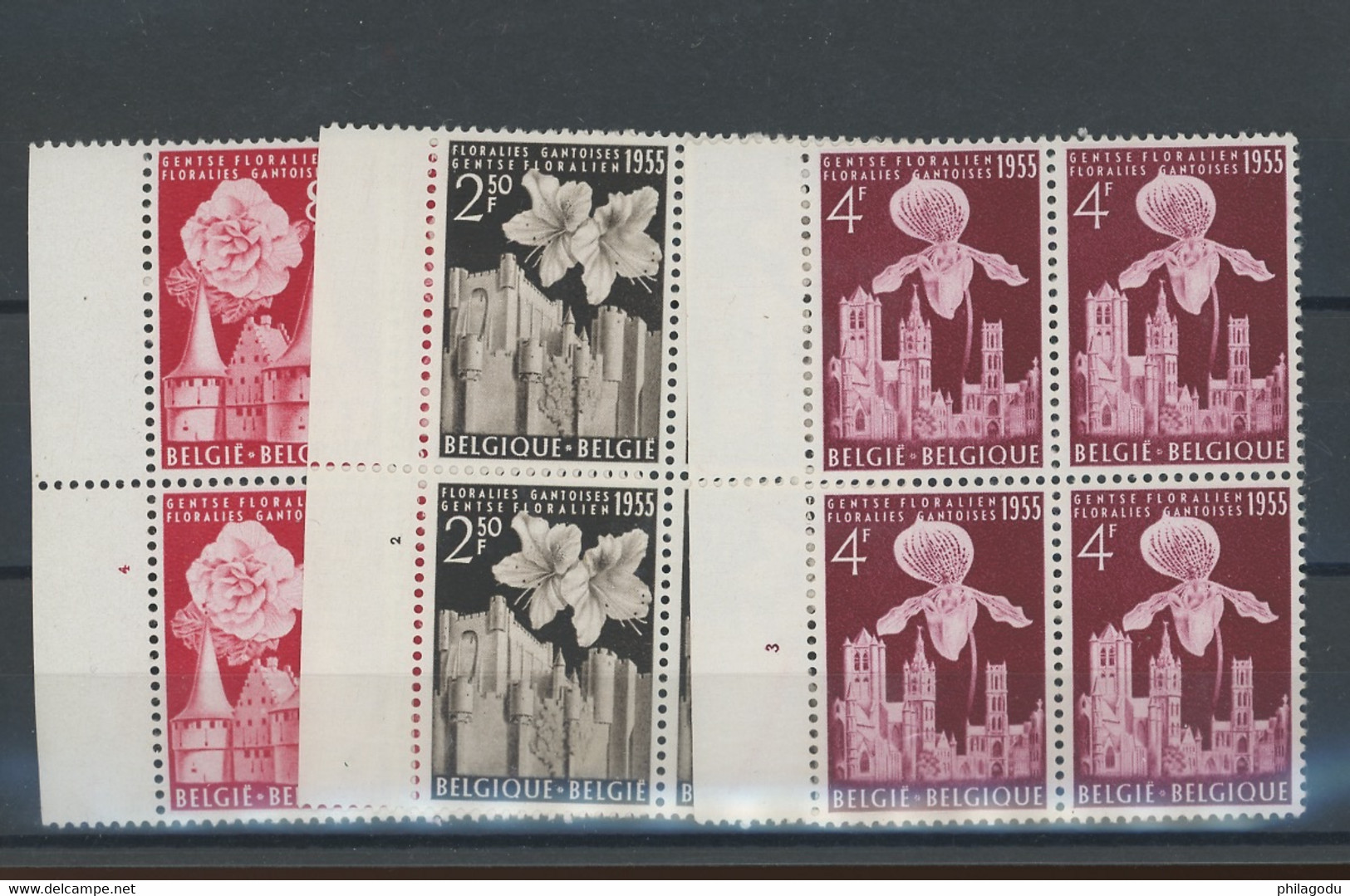 1955. Floralies 961-963 **  Blocs De 4 Ex **    Cote 60,-- € - ....-1960