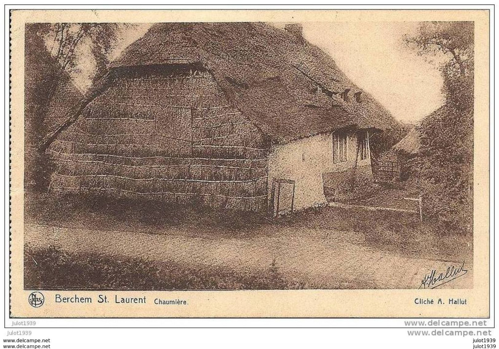 BERCHEM - SAINT - LAURENT..-- VL. Brt ..-- Chaumière . 1927 Vers FOREST ( Mme Ed. THIRY ) .Voir Verso . - Sint-Pieters-Leeuw