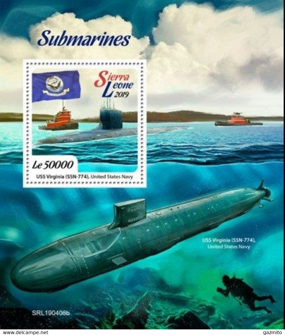 Sierra Leone 2019, Submarines, Flags, Diving, BF - Tauchen