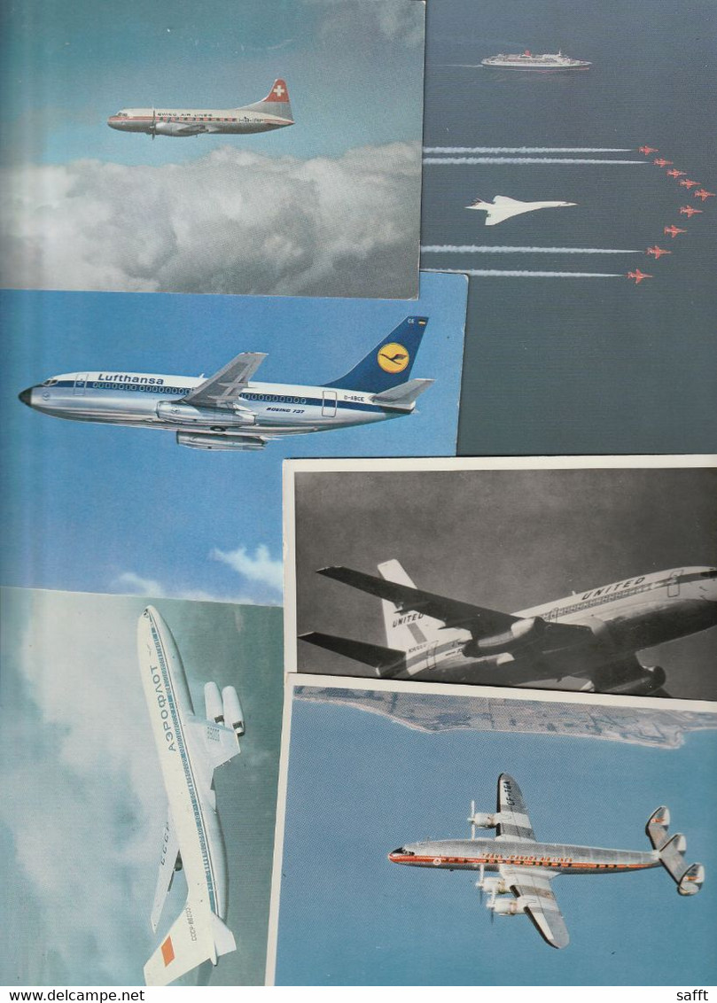 Lot 43 Ansichtskarten Motiv Flugzeug Und Flughafen, In- Und Ausland, Viele ältere Karten - 5 - 99 Postcards