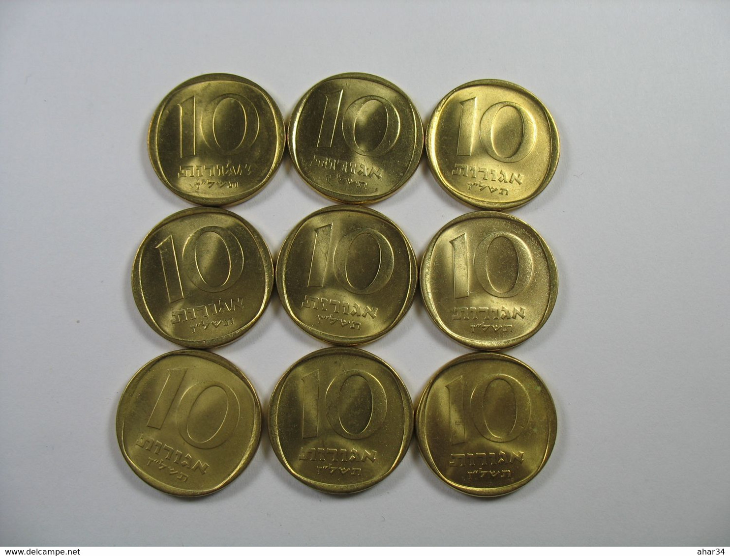 TEMPLATE LISTING ISRAEL  LOT OF  50  COINS 10 AGORA UNC   1960-1980  FREE SHIPPING REGISTERED SURFACE MAIL  COIN. - Autres – Asie