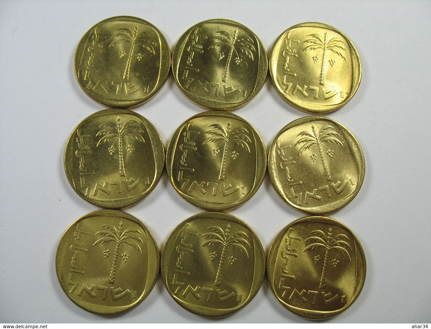 TEMPLATE LISTING ISRAEL  LOT OF  50  COINS 10 AGORA UNC   1960-1980  FREE SHIPPING REGISTERED SURFACE MAIL  COIN. - Andere - Azië