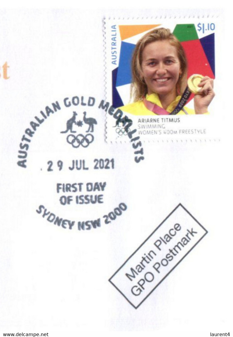 (WW 8) 2020 Tokyo Olympic Games - Swimming - Woman's 400 M Freestyle Gold (NEW Australia Post Stamp) - Sommer 2020: Tokio