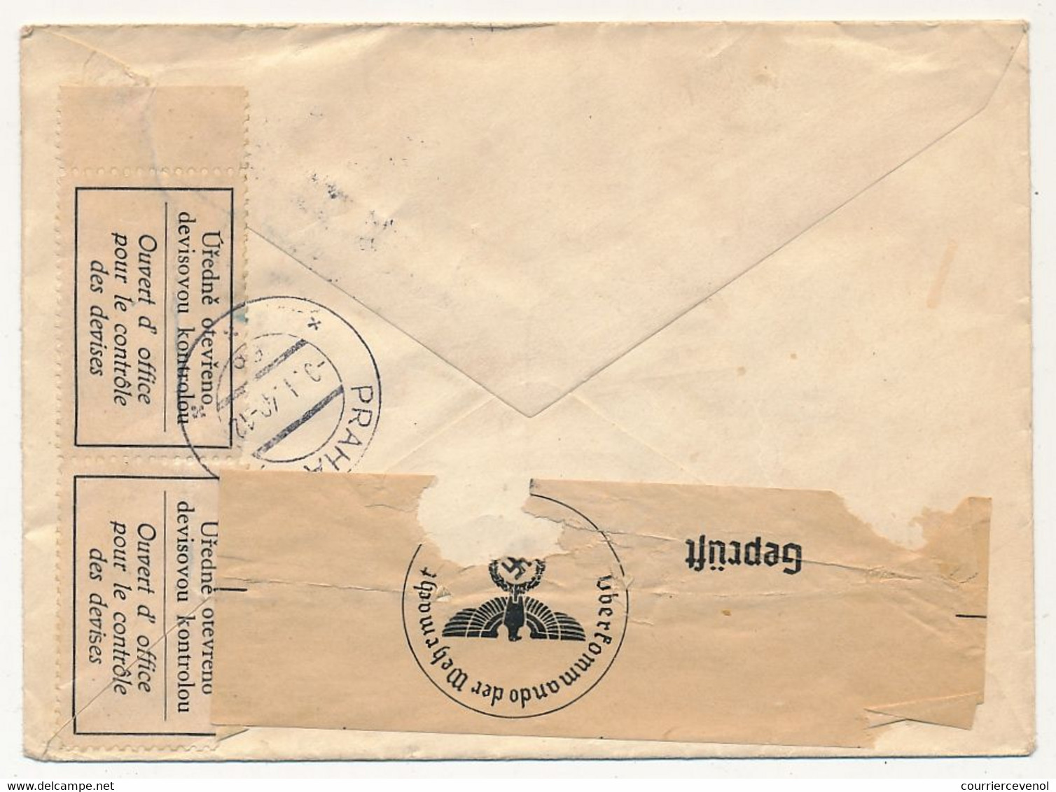 BOHEME-MORAVIE - 4 enveloppes diverses avec censures et/ou contrôle des changes - 1940/41