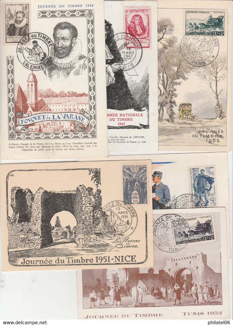 FRANCE  CARTES MAXIMUM JOURNEE DU TIMBRE  COTE 300 EUROS ENVIRON - Collections, Lots & Séries