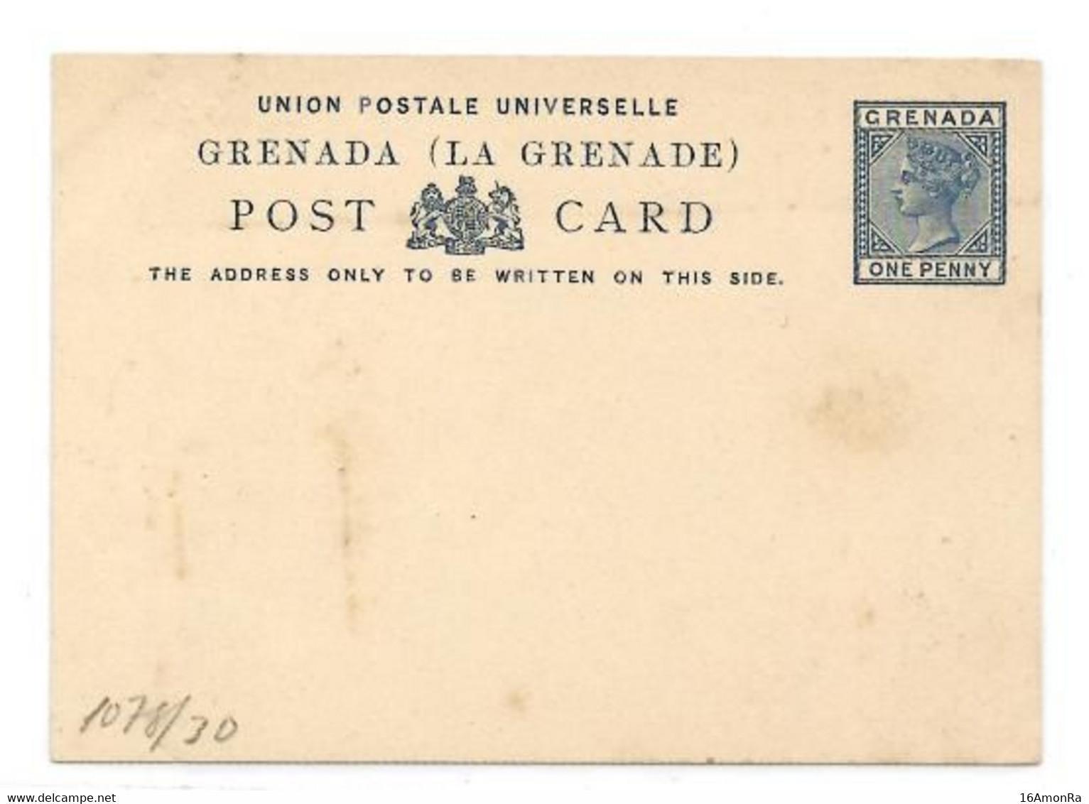 GRENADA E.P. Carte Postal Stationery Card 1d. Blue, Mint - Very Fresh.   Belle Fraîcheur.   TB - W1085 - Grenada (...-1974)