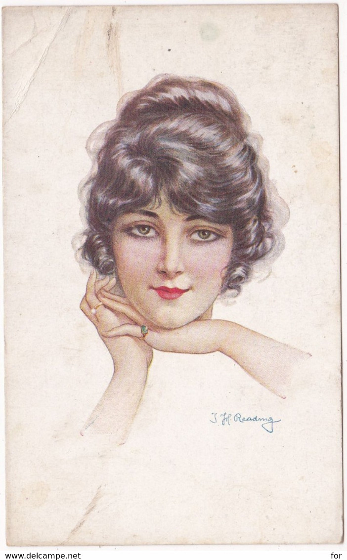 Illustrateur : READING : Portrait De Jeune Femme : Rêverie : Série 1021 à 1025 - Reading