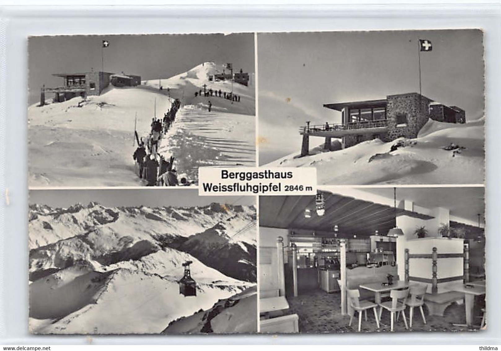 Weissfluh (GR) Berggasthaus Weissfluhgipgel 2846 M. Mehrfachansicht Multiview Photoglob Wehrli AG Zürich - Sonstige & Ohne Zuordnung