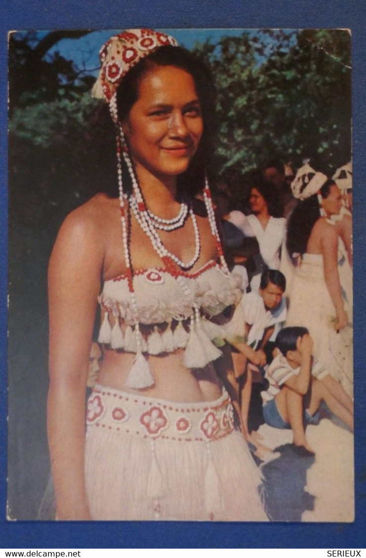 G3 OCEANIE BELLE CARTE 1961 PAPEETE POUR CORBEIL + DANSEUSE +AFFRANCHISSEMENT PLAISANT - Briefe U. Dokumente