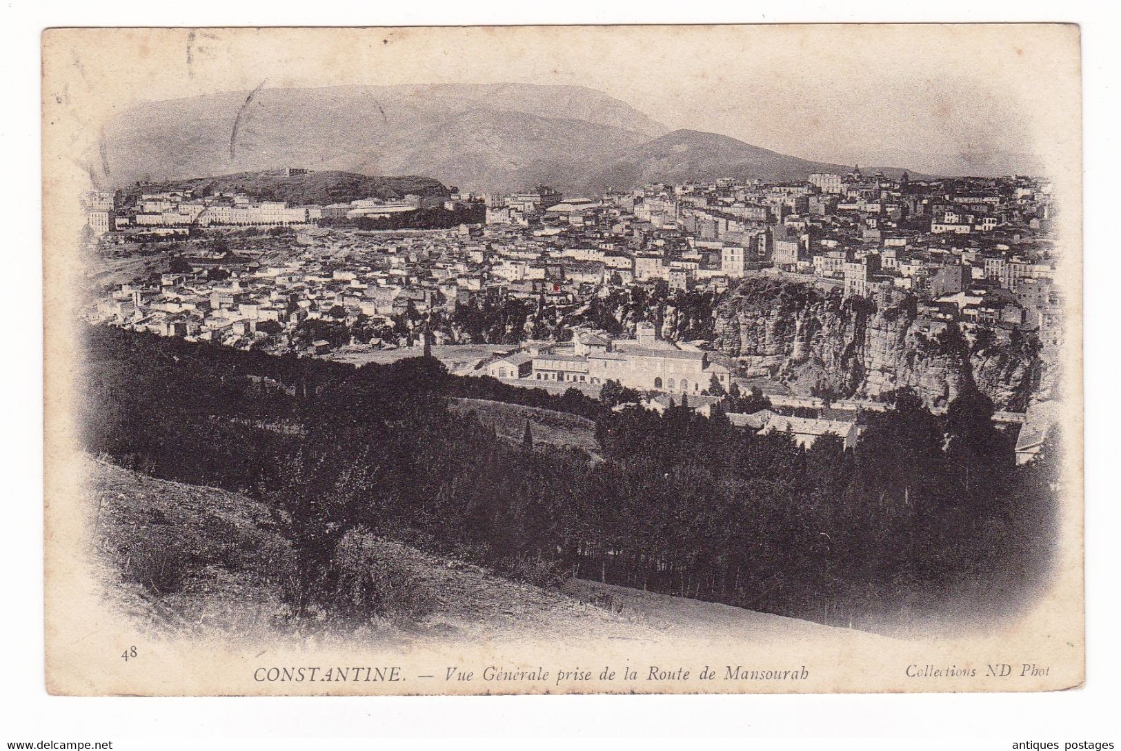 Carte Postale 1904 Algérie Cachet Constantine Type Blanc 5 Centimes Tusson Charente - Briefe U. Dokumente