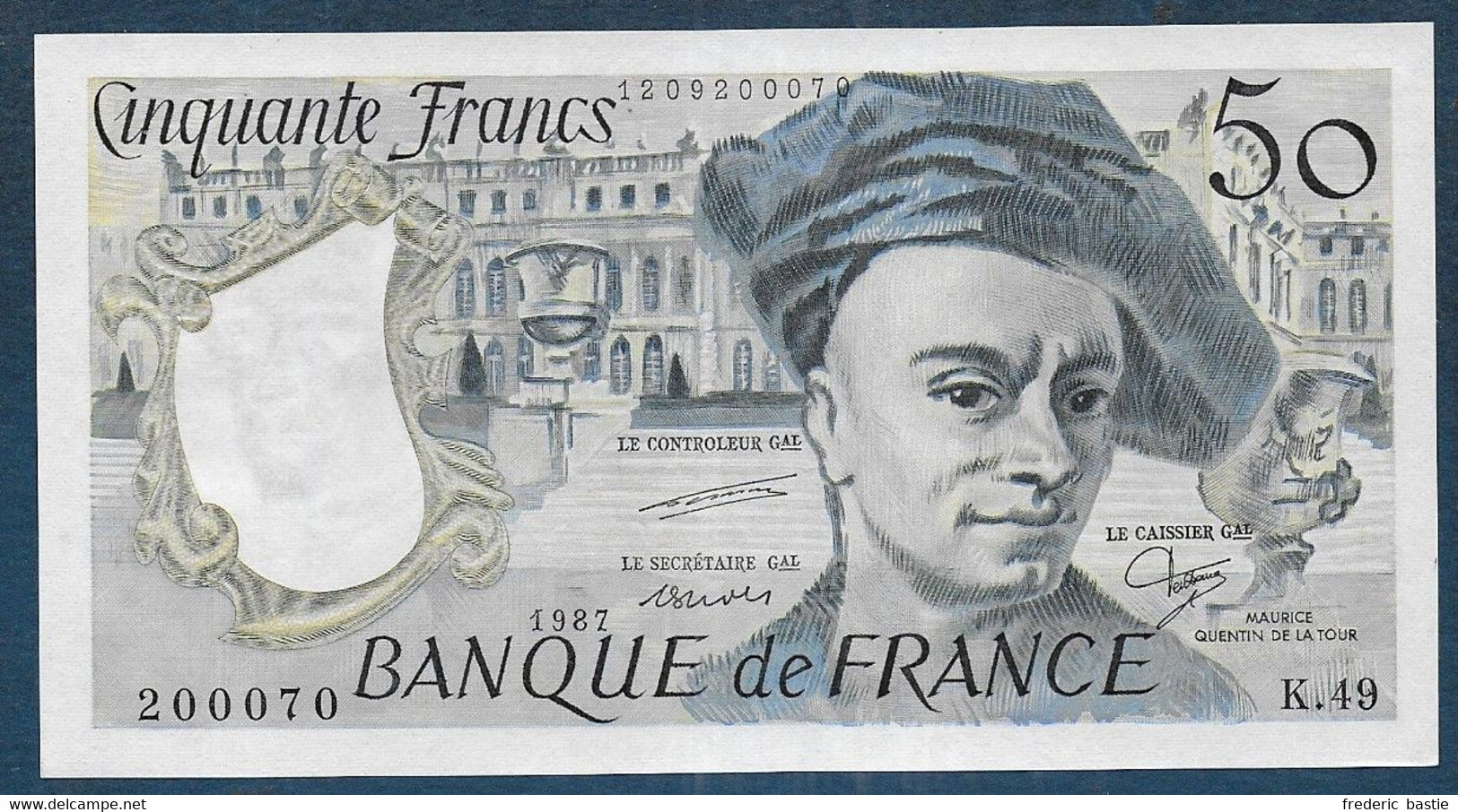 50 Francs  Quentin De La Tour  De  1987 - 50 F 1976-1992 ''Quentin De La Tour''