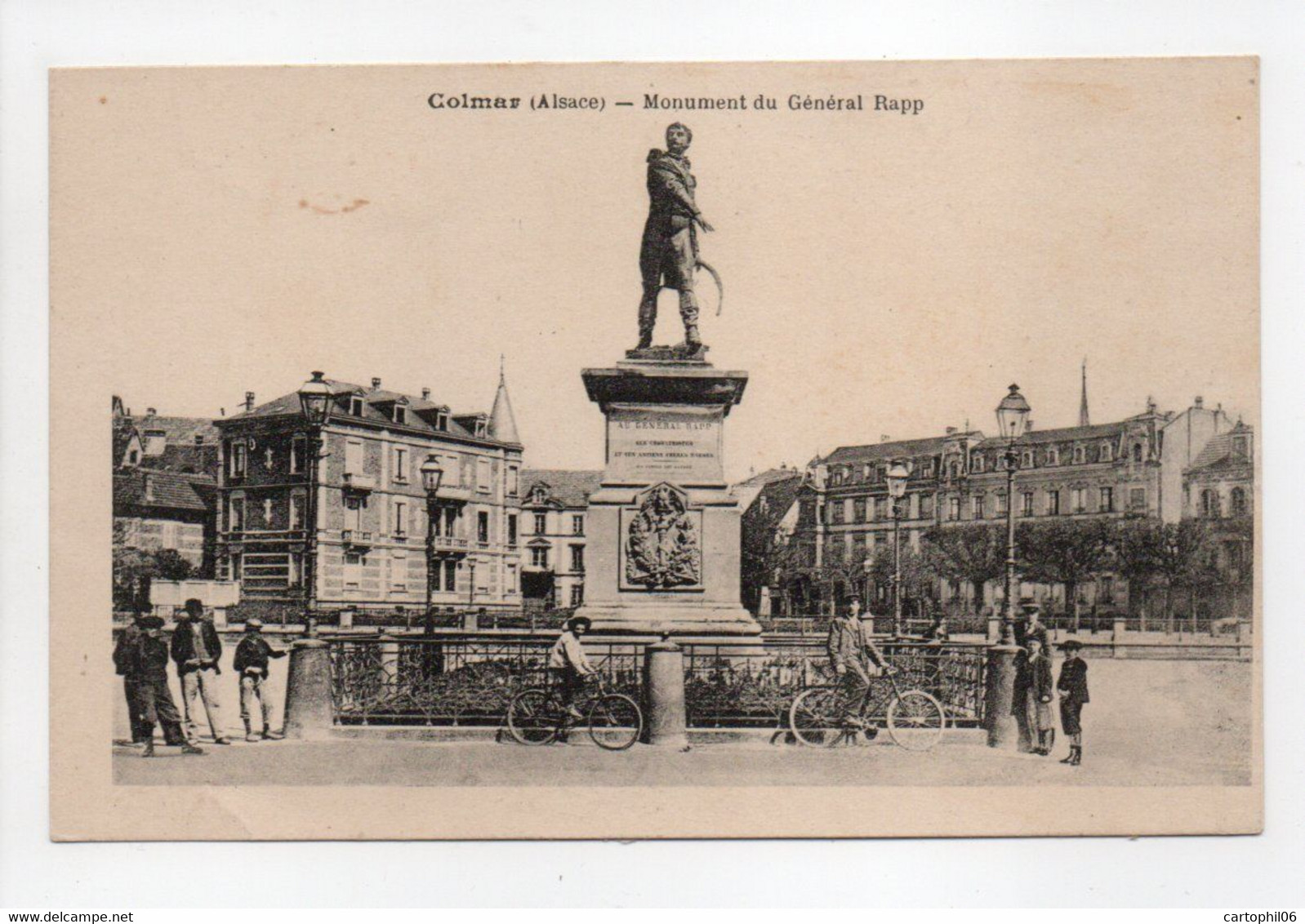 - CPA COLMAR (68) - Monument Du Général Rapp 1923 (belle Animation) - Edition Kuntz - - Colmar