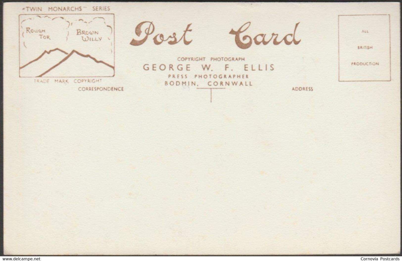 Newquay War Memorial, Cornwall, C.1950 - George Ellis RP Postcard - Newquay