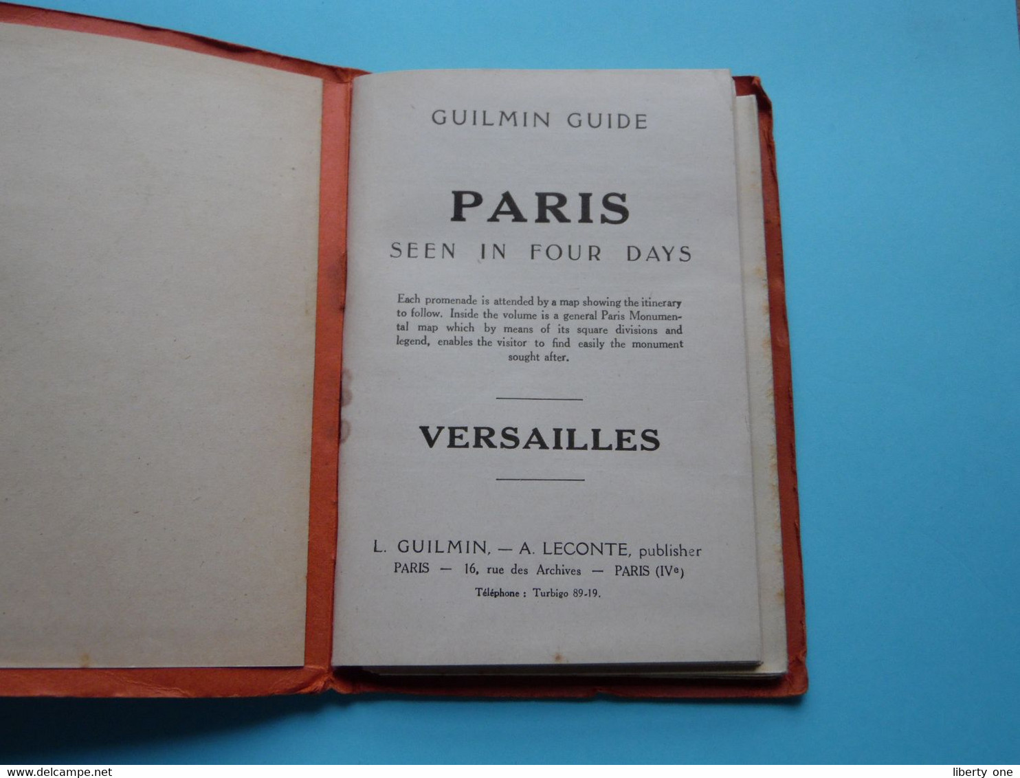 Guilmin Guide PARIS Seen In Four Days - Versailles ( Imp. Dufrénoy / Crété ) GUILMIN Publisher () Voir Photos ! - Europa