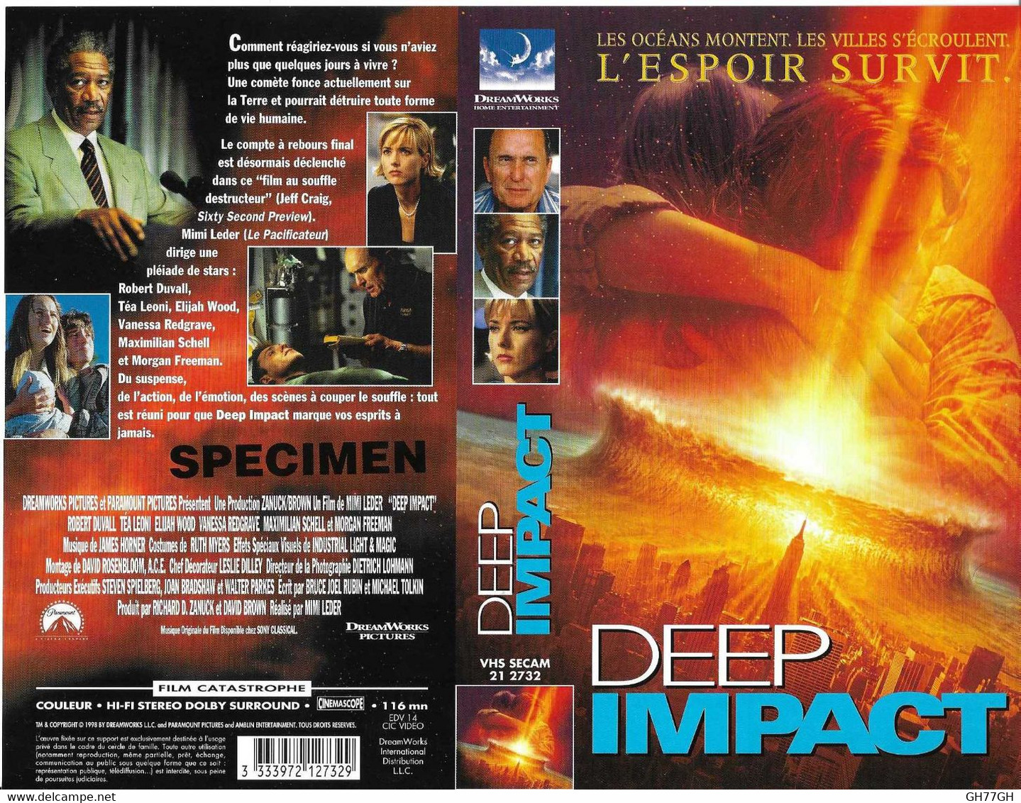 "DEEP IMPACT" -jaquette SPECIMEN Originale CIC VIDEO -de Mimi LEDER - Ciencia Ficción Y Fantasía