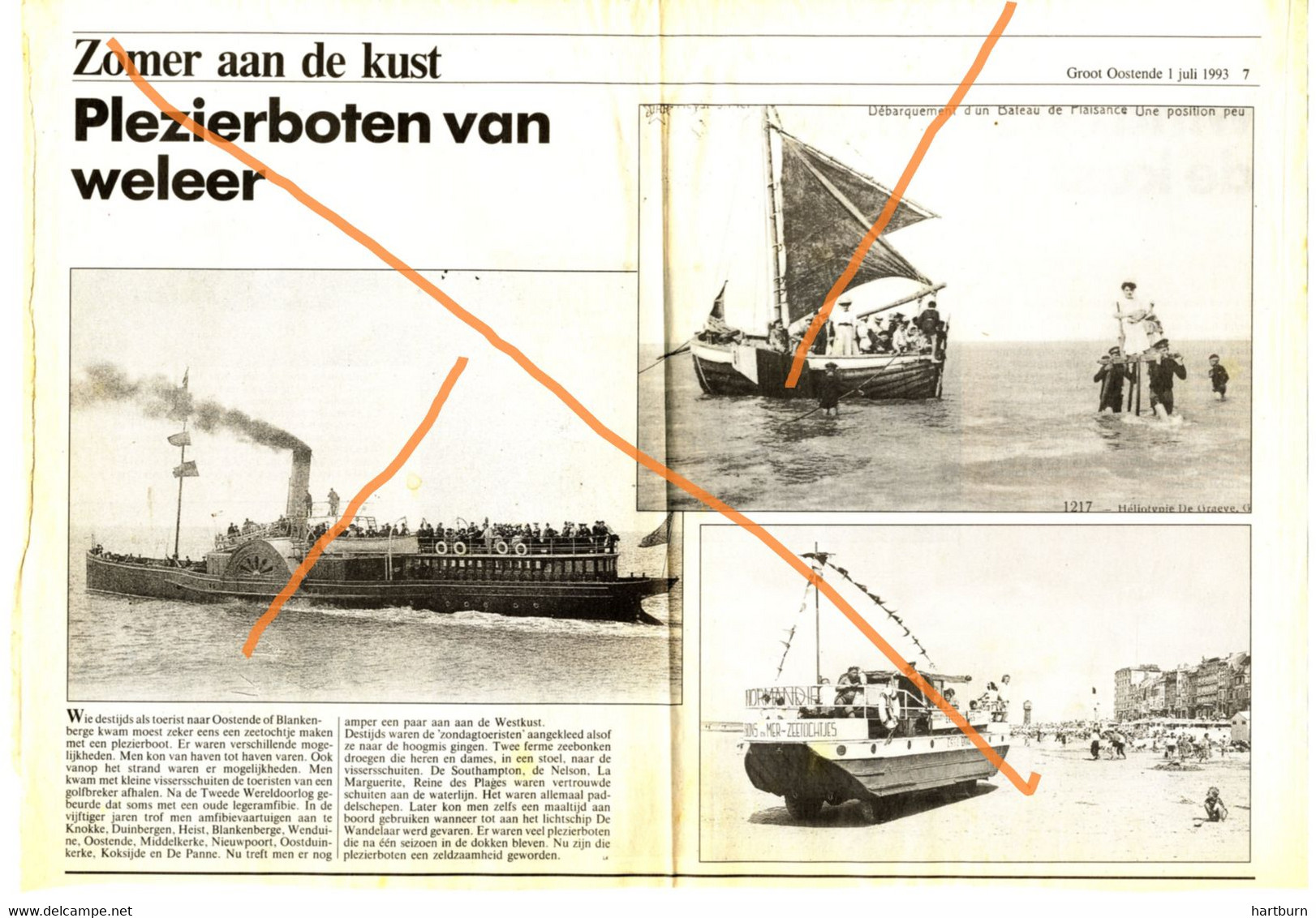 Plezierboten Van Weleer. Oostende, Heist, Blankenberge, Kust (1993)(Krantenknipsels Mercator, Zeilschepen) (BAK-2) - Altri & Non Classificati