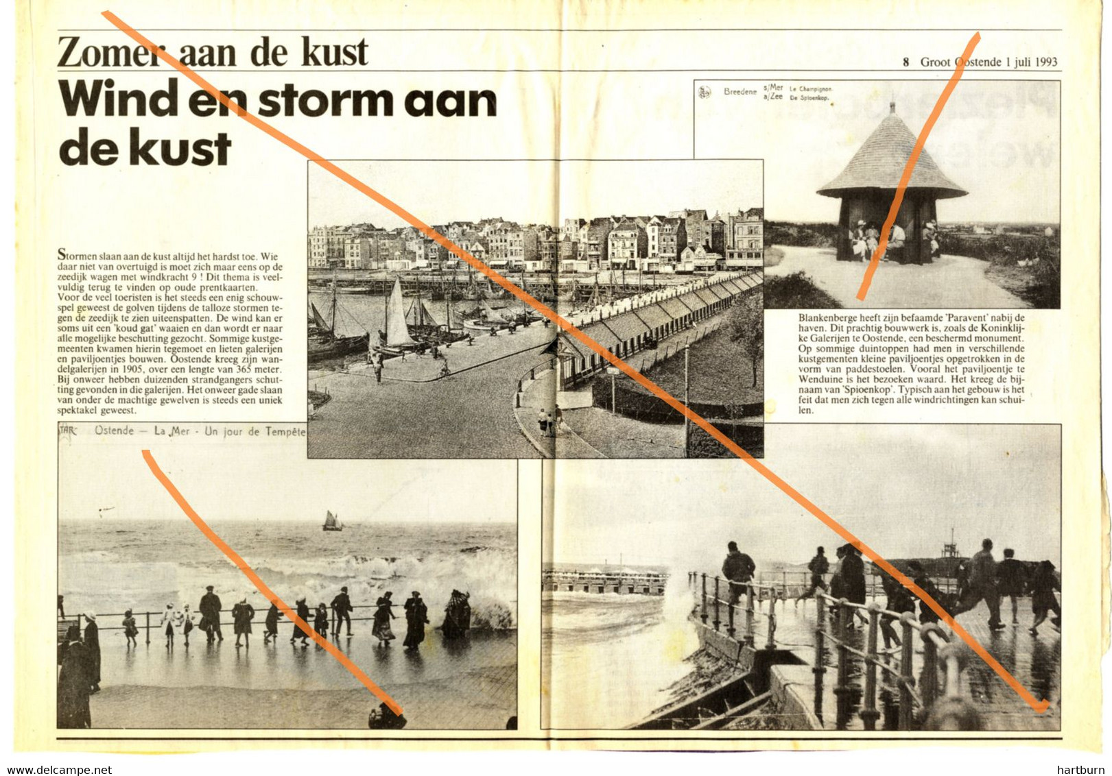 Wind En Storm Aan De Kust. Oostende, Heist, Blankenberge, Kust (1993)(Krantenknipsels Mercator, Zeilschepen) (BAK-2) - Autres & Non Classés