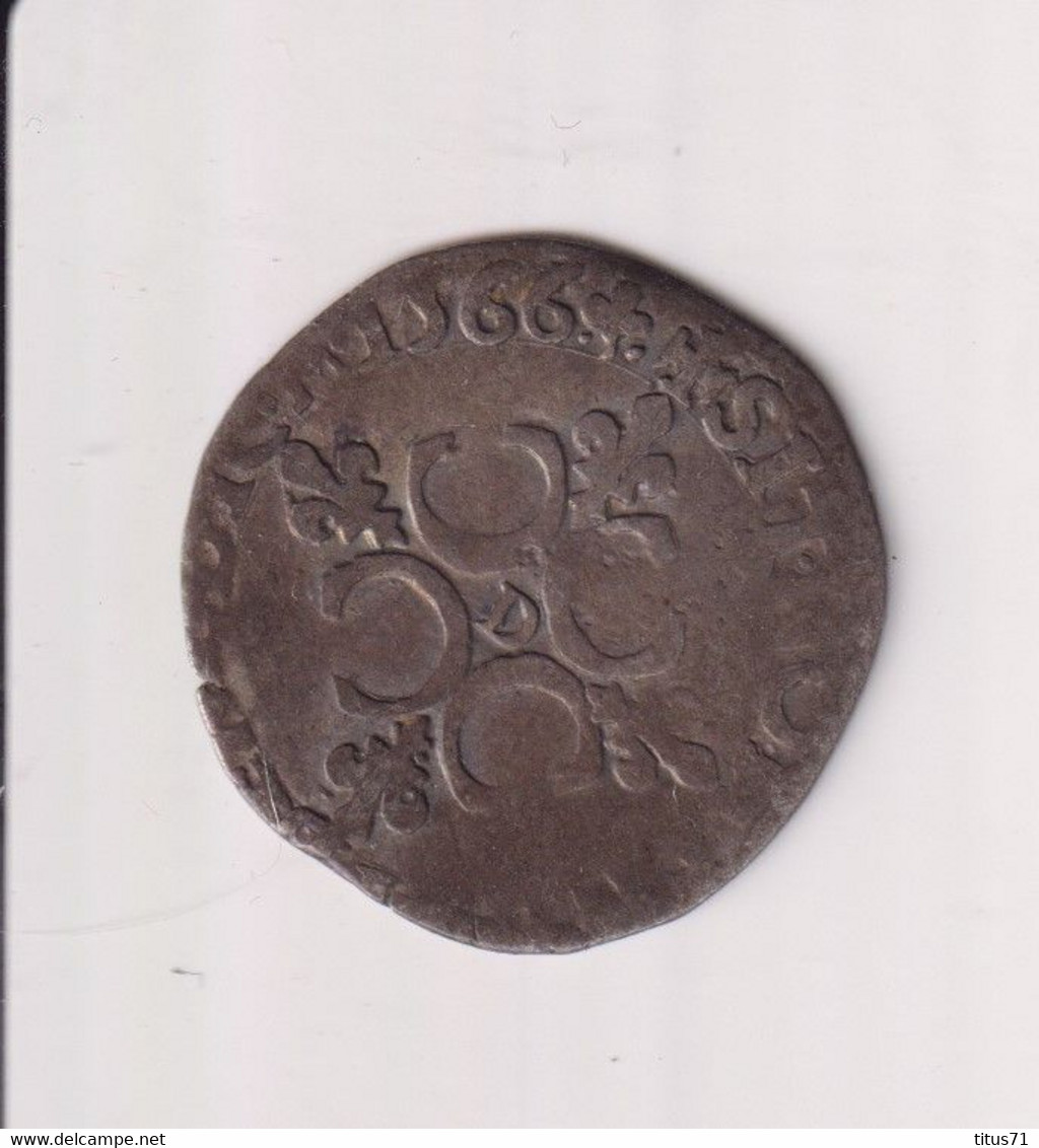 Sol Parisis Charles IX 1566 D ( Lyon ) - 1560-1574 Carlos IX