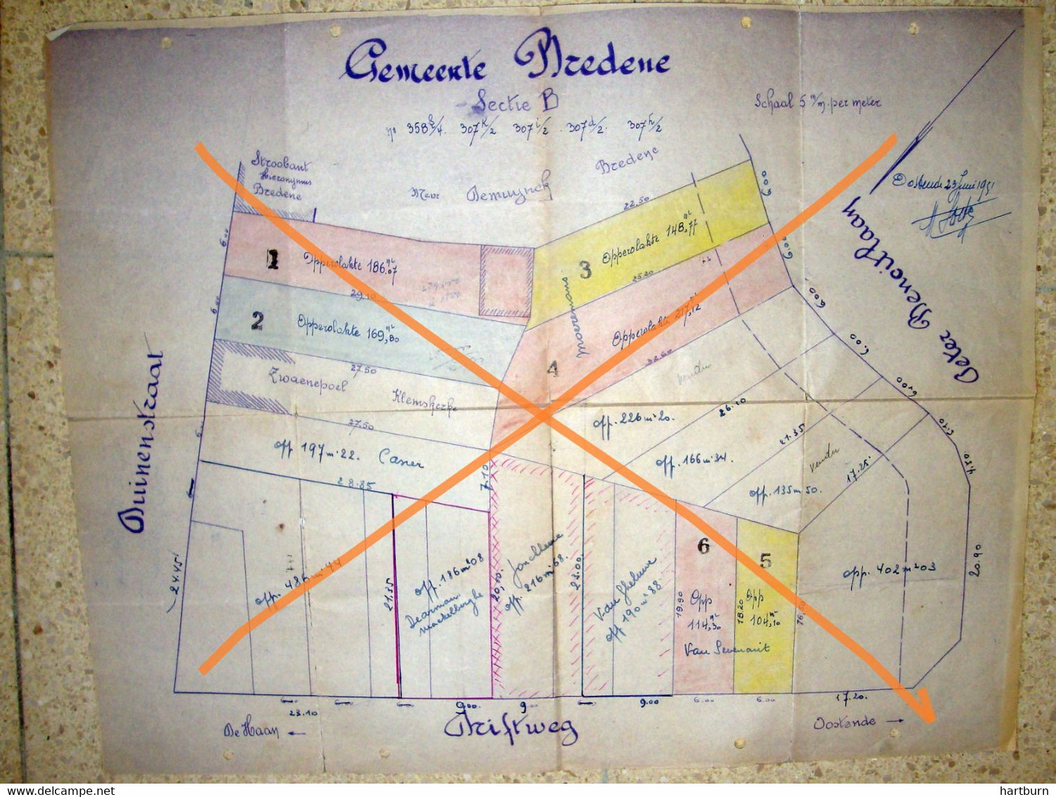 Plan Bredene (47 X 37 Cm) (BAK-2) Oostende - Ostende - Europe