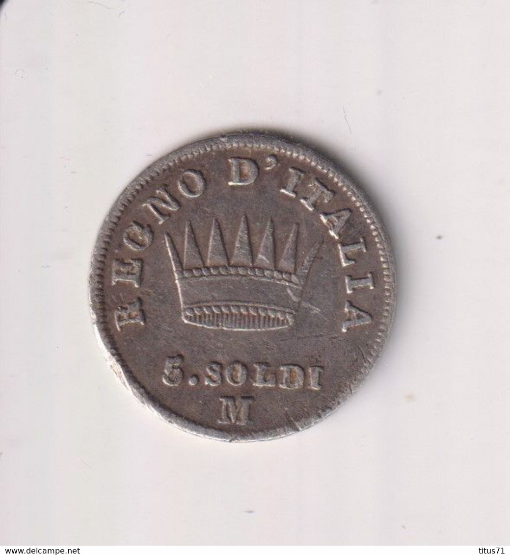 5 Soldi Italie 1811 M Napoléon 1er - TTB - Napoleónicas