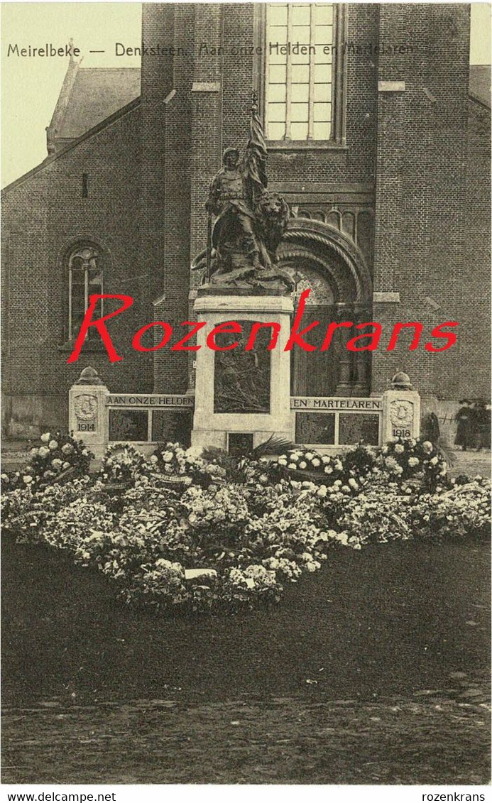 Meirelbeke Merelbeke Denksteen Aan Onze Helden En Martelaren Memorial WWI WW1 1914 - 1918 (In Zeer Goede Staat) - Merelbeke