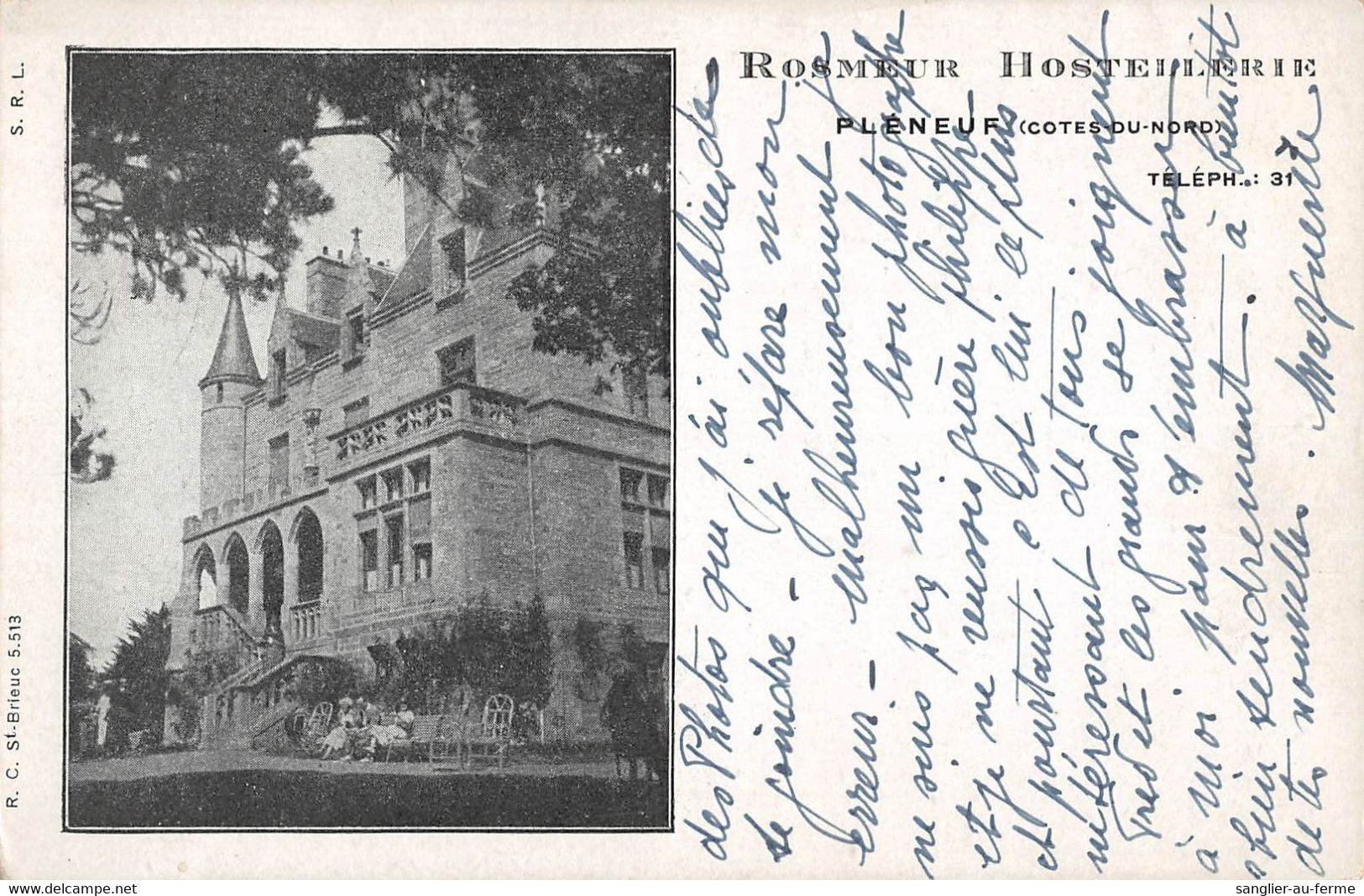 CPA 22 PLENEUF ROSMEUR HOSTELLERIE - Altri & Non Classificati