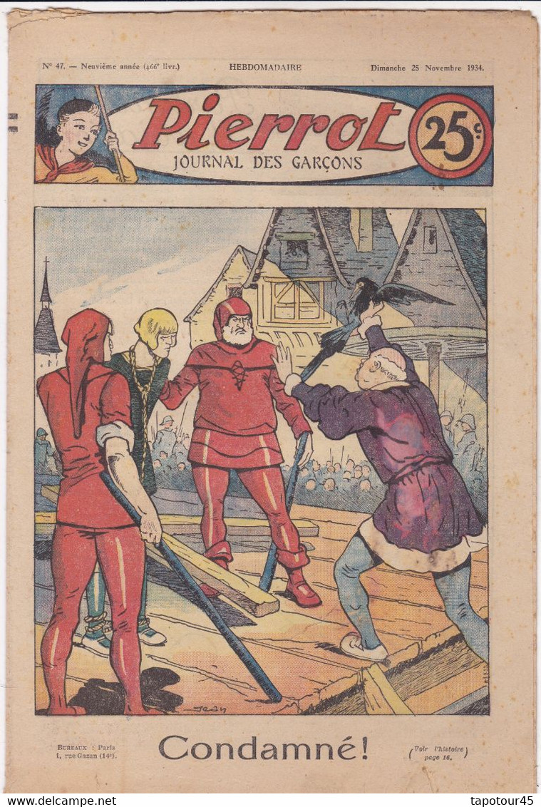 C 16) B D > Français >  Magazines Et Périodiques > Pierrot  1934 >/ N°47/ > 8 R/V Pgs  A4 - Pierrot