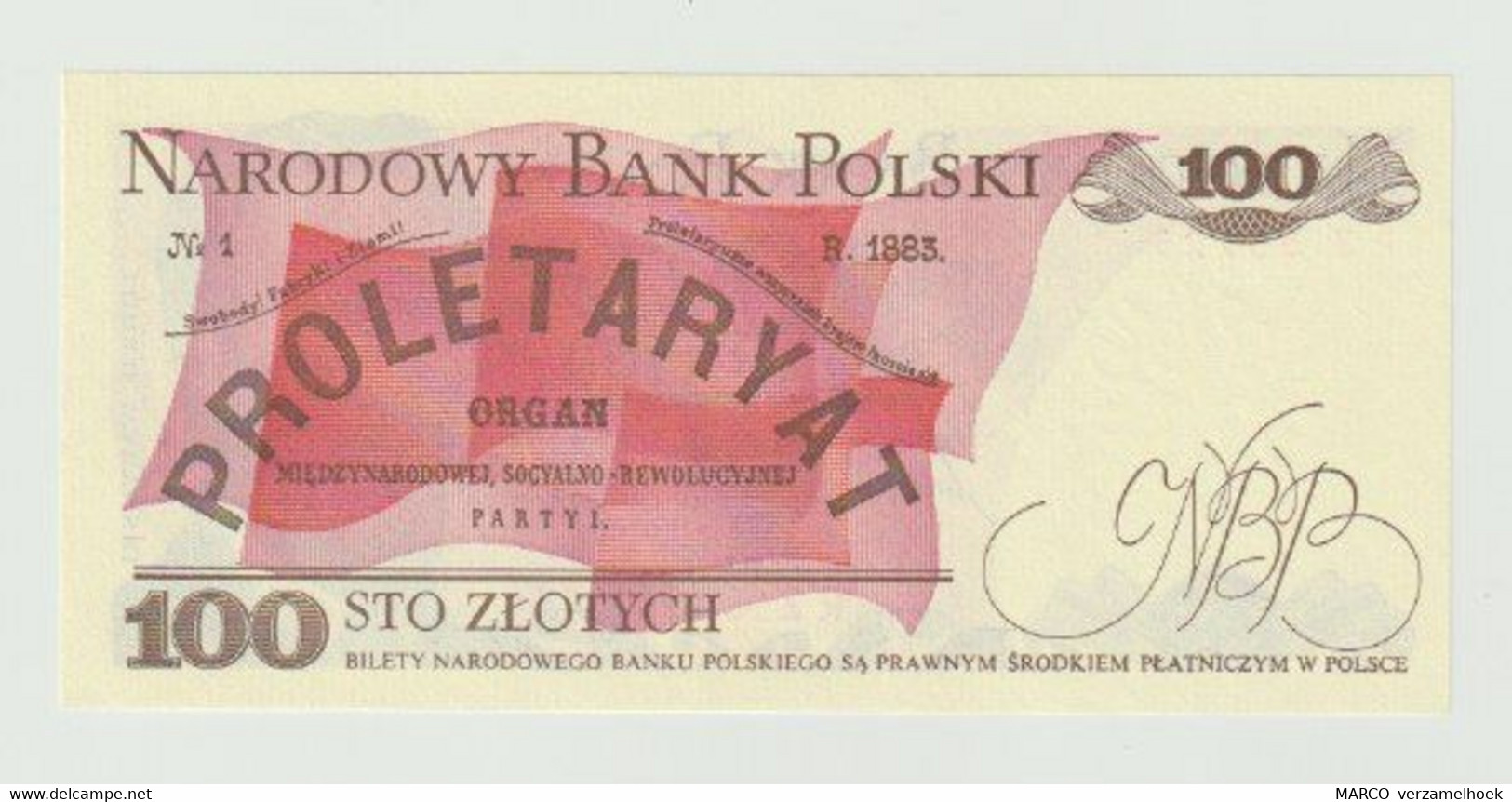 Banknote Polen-poland 100 Zlotych 1986 UNC - Polen