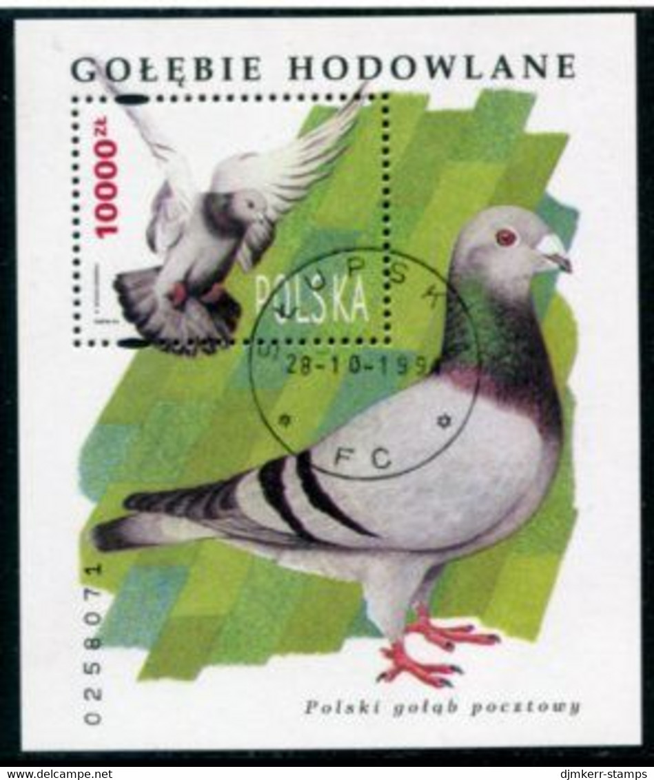 POLAND 1994 Pigeons Block Used  Michel Block 126 - Usados