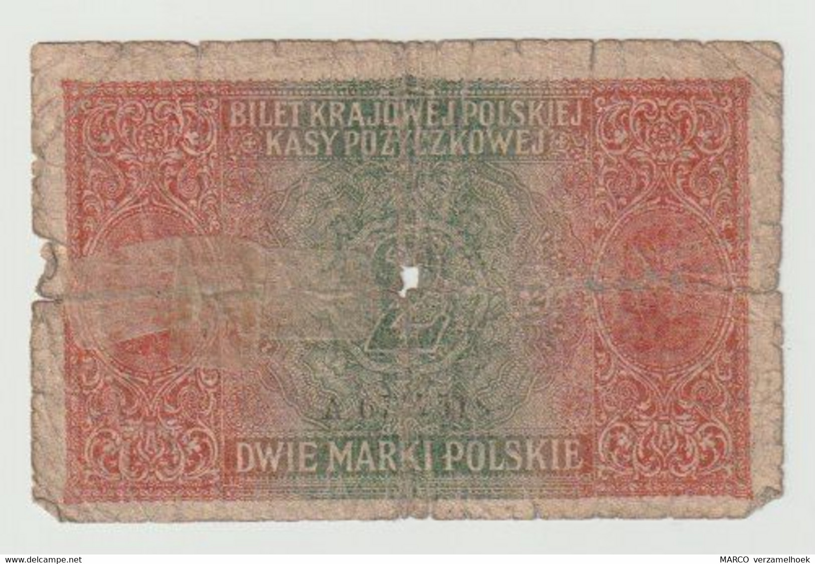 Used Banknote Polen-poland-polskie 2 Marki 1917 WW1 - Poland