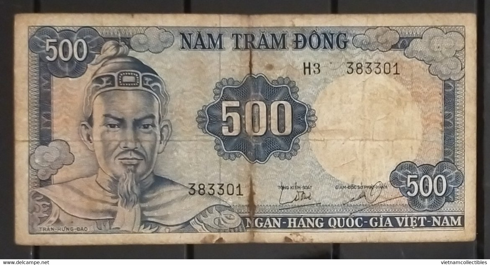 South Viet Nam Vietnam 500 Dông VF Tran Hung Dao Banknote Note 1966 - Pick # 23 / 2 Photos - Viêt-Nam