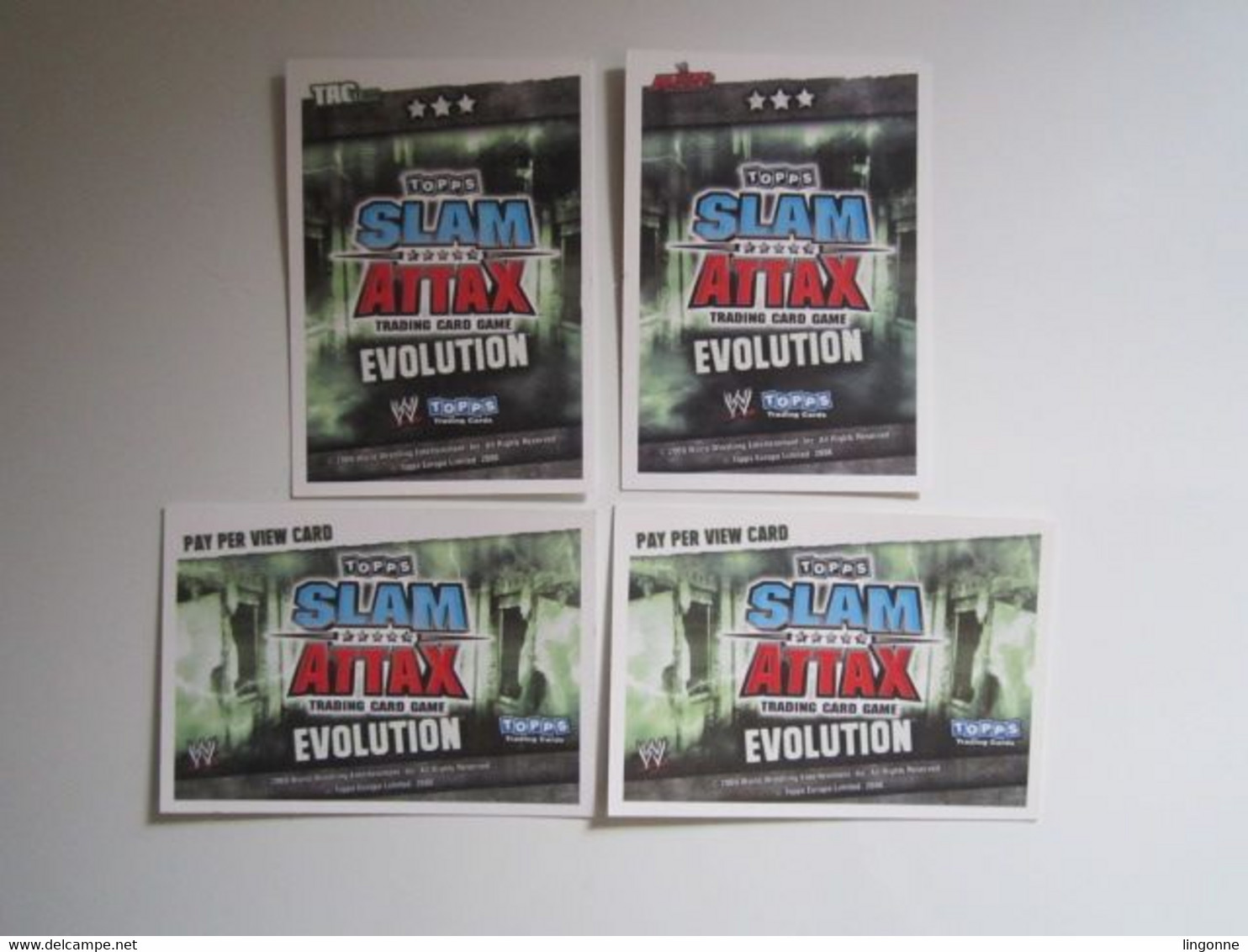 4 Cartes De Catch TOPPS SLAM ATTAX EVOLUTION Trading Card Game PAY PER VIEW CARD - Trading Cards