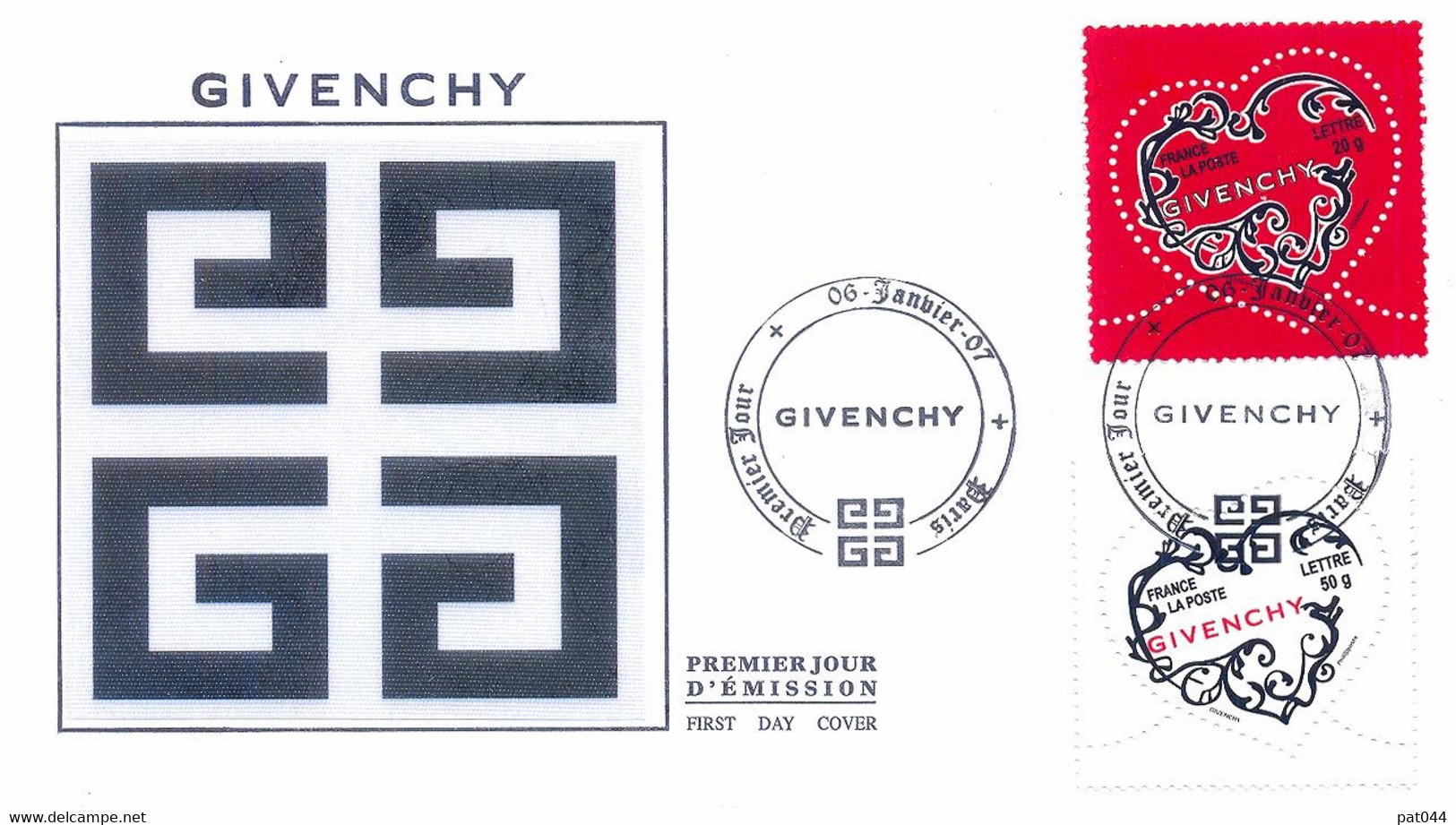 Enveloppe 1er Jour Coeurs 2007, Givenchy, 2007 (YT 3996-97) - 2000-2009