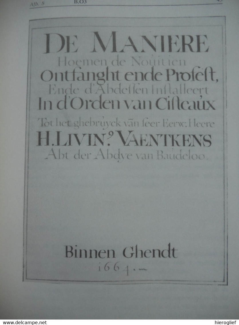 BERNARDINA en CISTERCIENSIA in de universiteit bibliotheek GENT leesboek - kataloog door Dr. Guido Hendrix