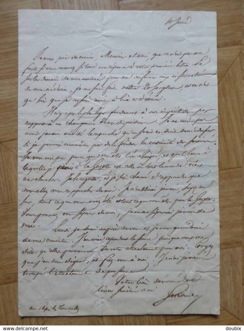 Abbé De GENOUDE (1792-1849) ROYALISTE. Député TOULOUSE Gazette France. 2 X AUTOGRAPHE - Other & Unclassified