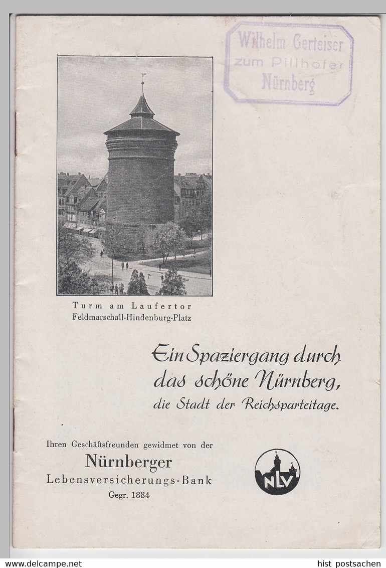 (Bu19) Kl. Heft "Spaziergang Durch Das Schöne Nürnberg" 1930/40er - Sonstige & Ohne Zuordnung