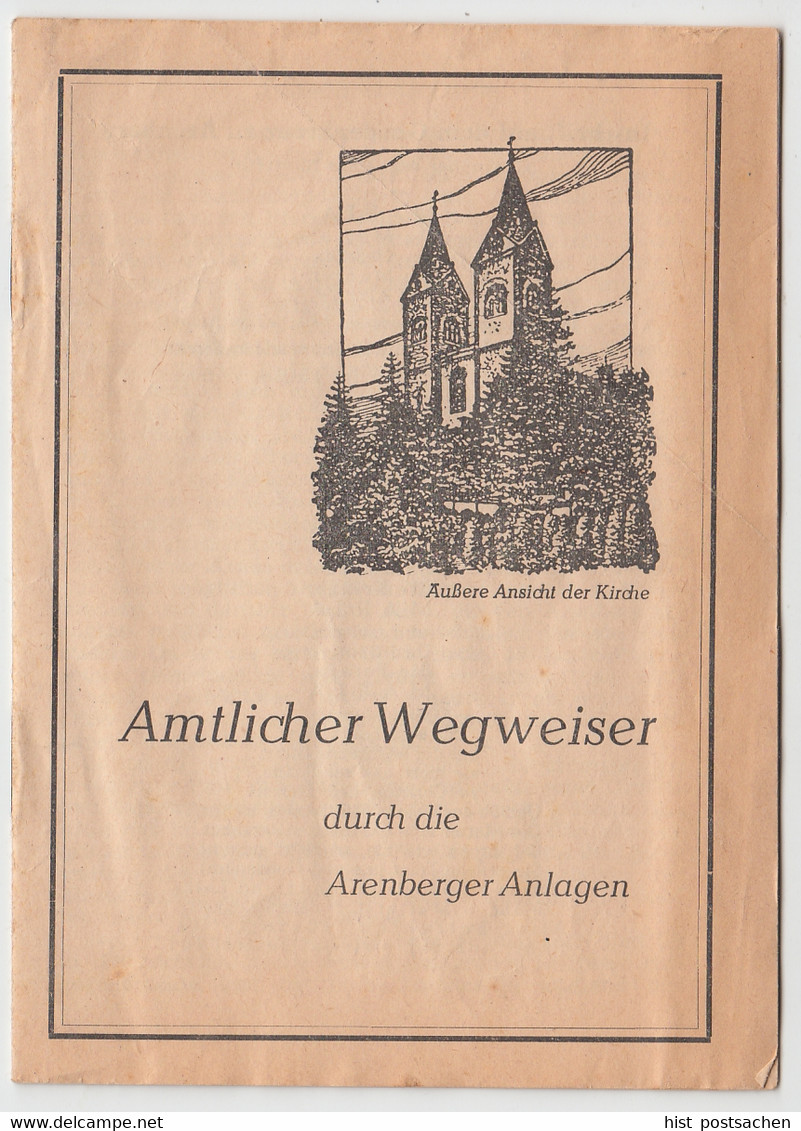 (Bu12) Kleines Heft A6 "Amtl. Wegweiser D.d. Arensberger Anlagen" 1936/37 - Sonstige & Ohne Zuordnung