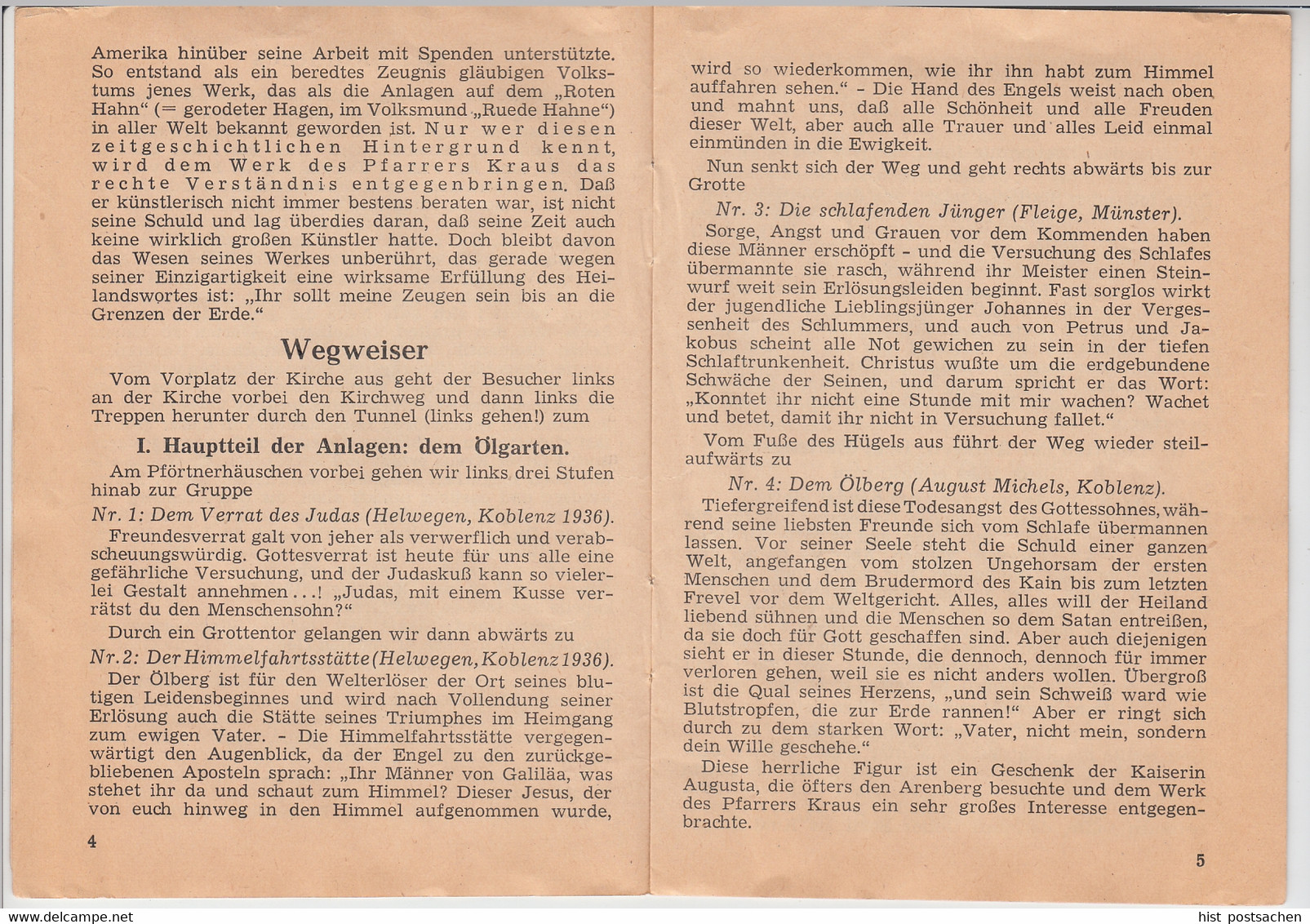 (Bu12) Kleines Heft A6 "Amtl. Wegweiser D.d. Arensberger Anlagen" 1936/37 - Sonstige & Ohne Zuordnung