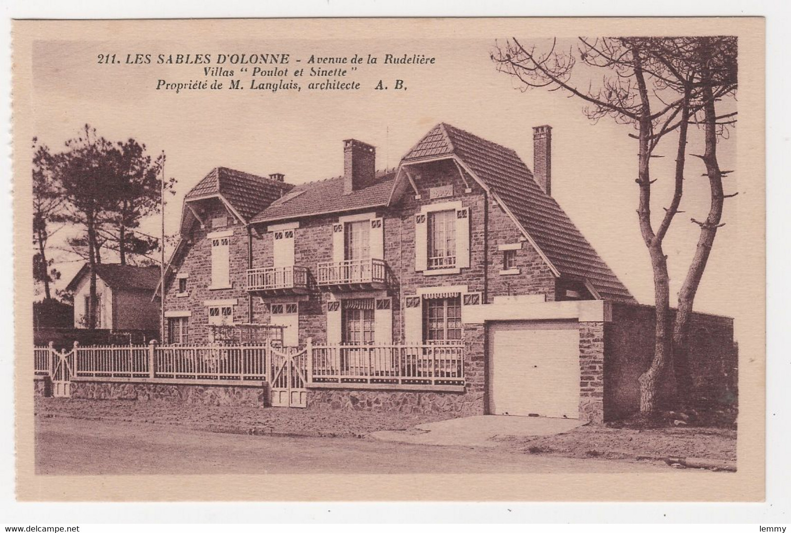 85 - LES SABLES-D'OLONNE - AVENUE DE LA RUDELIÈRE, VILLAS  POULOT ET SINETTE - Sables D'Olonne