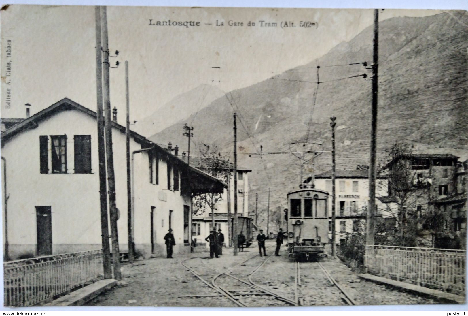 CPA  LANTOSQUE (06) - LA GARE DU TRAM - Franchise Militaire BE - Lantosque