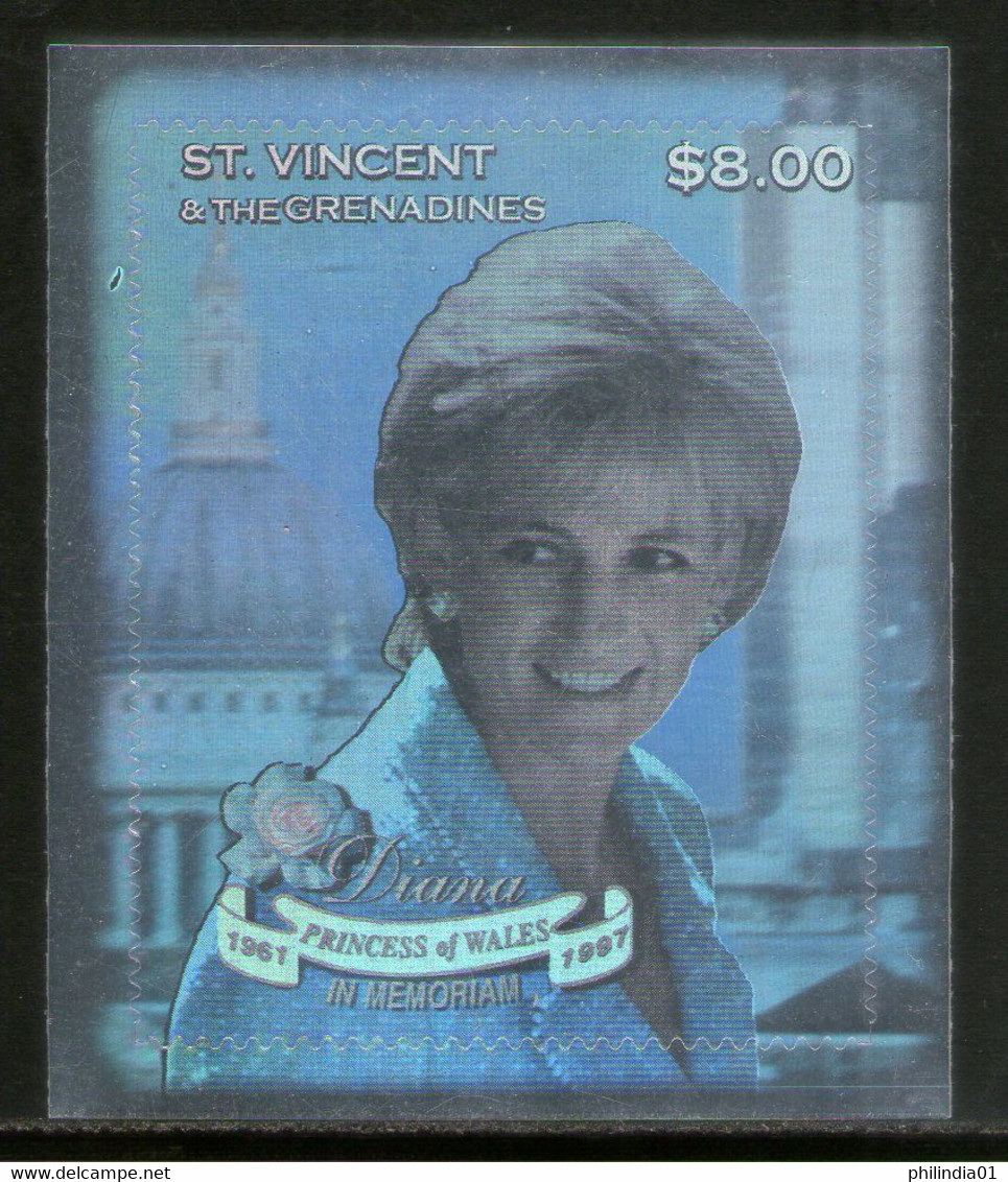 St. Vincent 1998 Princess Diana Commemoration Hologram Stamp Sc 2630 MNH # 1953 - Ologrammi