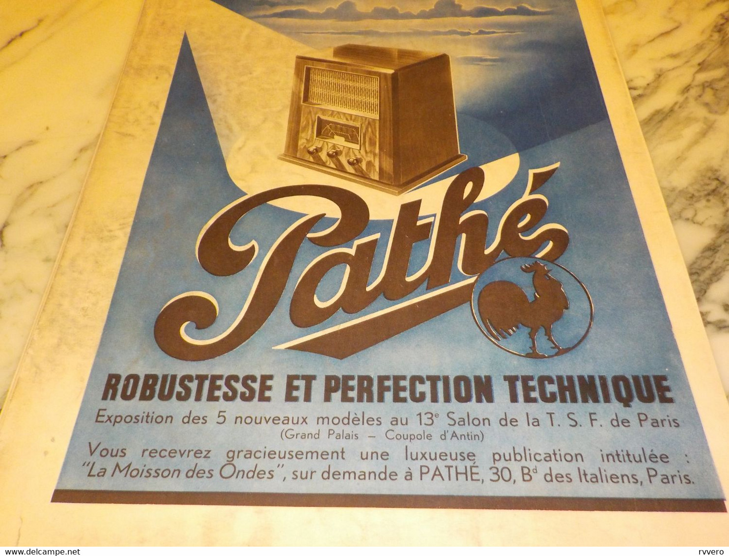 ANCIENNE PUBLICITE ROBUSTESSE ET PERFECTION PATHE   1936 - Otros & Sin Clasificación