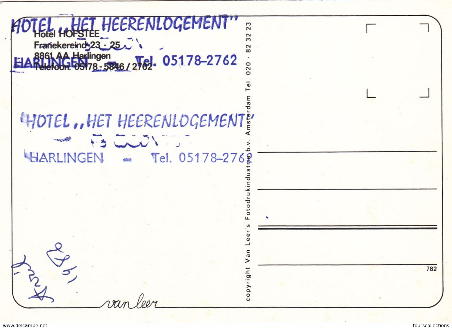 CPM PAYS BAS - HARLINGEN En 1986 - Harns - HOTEL HOFSTEE - HET HEERENLOGEMENT - Harlingen